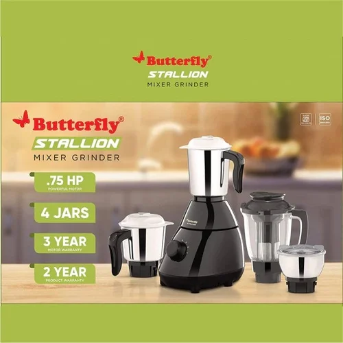 Butterfly Juicer Mixer Grinder 4 Jar Stallion Black